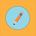 Pencil and pen icons. Flat design style modern vector illustration. on stylish color background. Flat long shadow icon. E Royalty Free Stock Photo