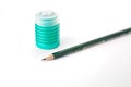 Pencil with a pencil sharpener