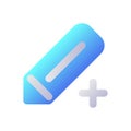 Pencil and plus pixel perfect flat gradient two-color ui icon