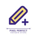 Pencil and plus pixel perfect RGB color ui icon