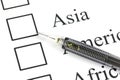 The pencil point to Checkbox in Asia text.