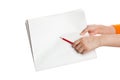 Pencil pointing Blank Newspaper Royalty Free Stock Photo