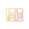 Pencil pouch gradient linear vector icon