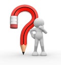 Pencil question mark Royalty Free Stock Photo