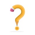 Pencil question mark. Vector illustration. Royalty Free Stock Photo