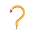 Pencil question mark. Vector illustration. Royalty Free Stock Photo