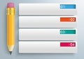 Pencil 4 Rectangle Banners Infographic Royalty Free Stock Photo