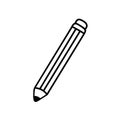 Pencil with rubber - drawing. Vector illustration in doodle style isolated on white background