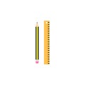 Pencil and ruler icon. White background. Vector illustration. EPS 10