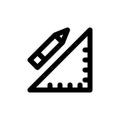 pencil and ruller icon. pencil and ruller symbol template for graphic and web design collection logo vector illustration