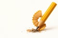 Pencil with sharpener built into the lead. Space for text. Royalty Free Stock Photo