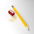 Pencil and sharpener Royalty Free Stock Photo