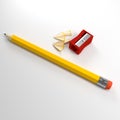 Pencil and sharpener Royalty Free Stock Photo