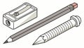 Pencil, Sharpener & Eraser Set, Essential Stationery Tools, vector design Generative AI Royalty Free Stock Photo
