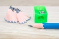A pencil sharpener shavings on Royalty Free Stock Photo