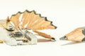 Pencil sharpner at work Royalty Free Stock Photo