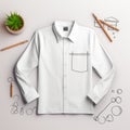 Industrial Design: White Shirt And Pencils With Strong Graphic Lines