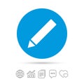 Pencil sign icon. Edit content button.