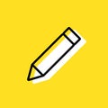 Pencil simple vector icon illustration