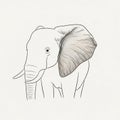 Pencil sketch of an elephant, showcasing Royalty Free Stock Photo