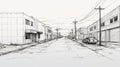 Urban Street Illustration In Frontal Perspective: Tonga And Edogawa Ranpo Inspired Art