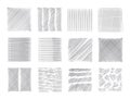 Pencil sketch line. Pen scribble effects. Doodle freehand sketchy clipart. Messy hand drawn monochrome pattern. Square Royalty Free Stock Photo