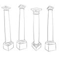 Pencil sketches of Roman Tuscan column