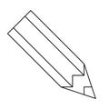 Pencil - solid black outline. Simple flat vector icon