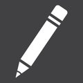 Pencil solid icon, Education and school