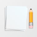 Pencil and a stack of paper sheets Royalty Free Stock Photo