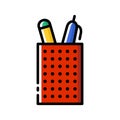 Pencil stand colourful vector illustration. Stationary icon.