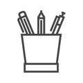 Pencil Stand Line Icon