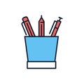 Pencil Stand related vector icon