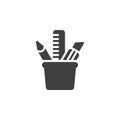 Pencil stand vector icon