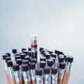 Pencil standing out from others unique leadership concept Royalty Free Stock Photo