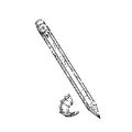 pencil stationery sketch hand drawn vector