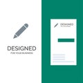 Pencil, Study, School, Write Grey Logo Design and Business Card Template
