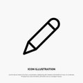 Pencil, Study, School, Write Line Icon Vector