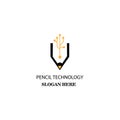 Pencil symbol of electronic technology simple logo. vector design