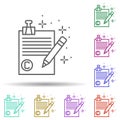 Pencil text copywriting multi color icon. Simple thin line, outline vector of copywriting icons for ui and ux, website or mobile