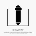 Pencil, Text Education solid Glyph Icon vector Royalty Free Stock Photo