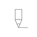 Pencil thin line icon, edit outline vector logo illustration, pi