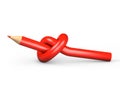 Pencil tied in a knot on a white background Royalty Free Stock Photo
