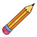 Pencil tool cute colorful cartoon vector icon