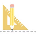 Pencil triangle icon flat vector measure tool