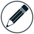Pencil Vector Graphic Icon in Circle Symbol for Writing and Drawing Stationary Royalty Free Stock Photo