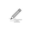 Pencil Web Icon. Flat Line Filled Gray Icon Vector Royalty Free Stock Photo