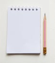 Pencil and white paper note book Royalty Free Stock Photo