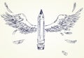Pencil with wings