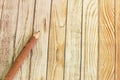 Pencil wood bark on wooden background